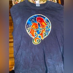 Hand dyed Koi Fish Batik for Railroad Earth 2016 Winter Tour